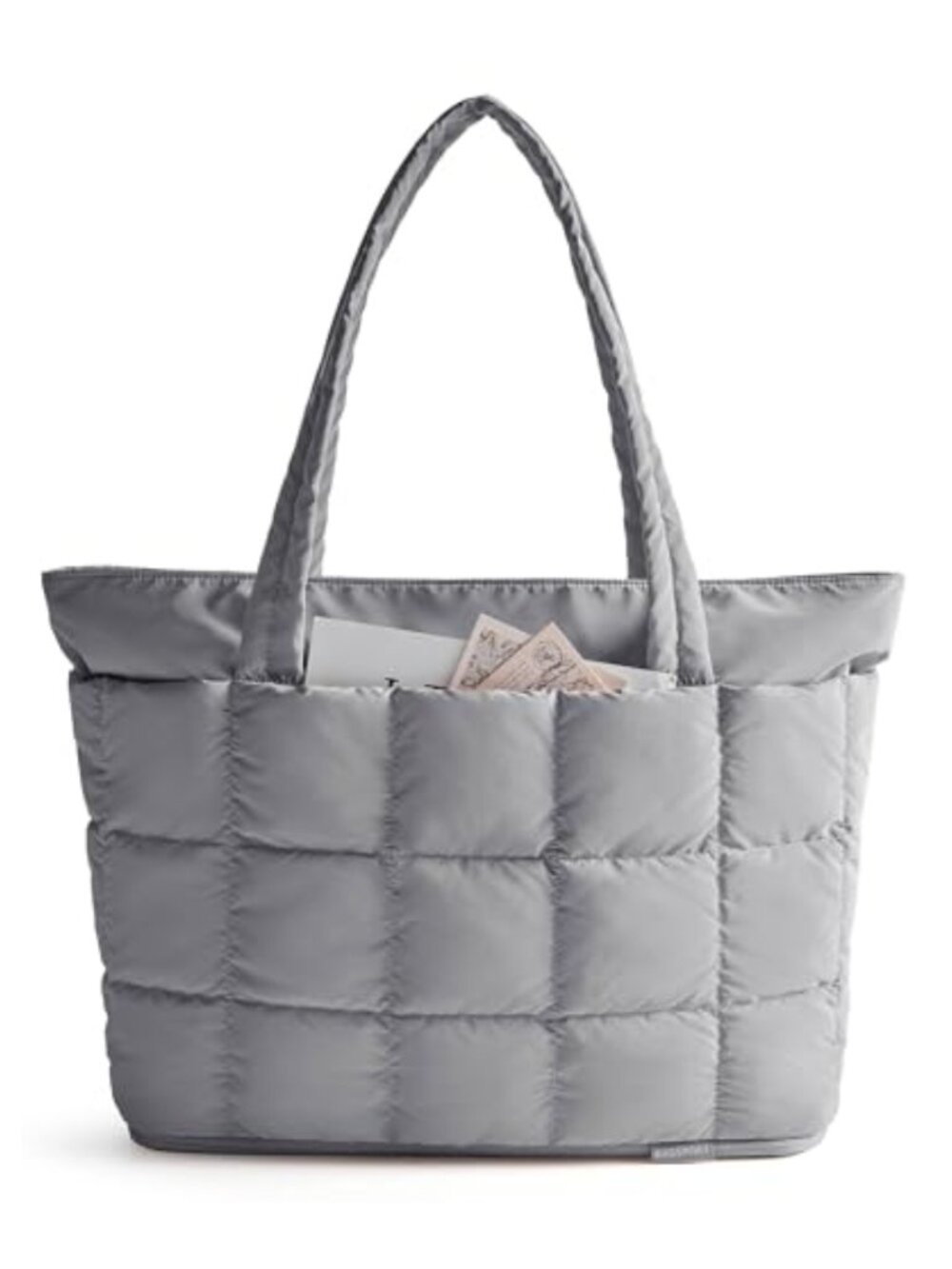 Expandable Quilted Puffer Tote Bag Water-Resistant 15.6in Laptop 22L to 28L